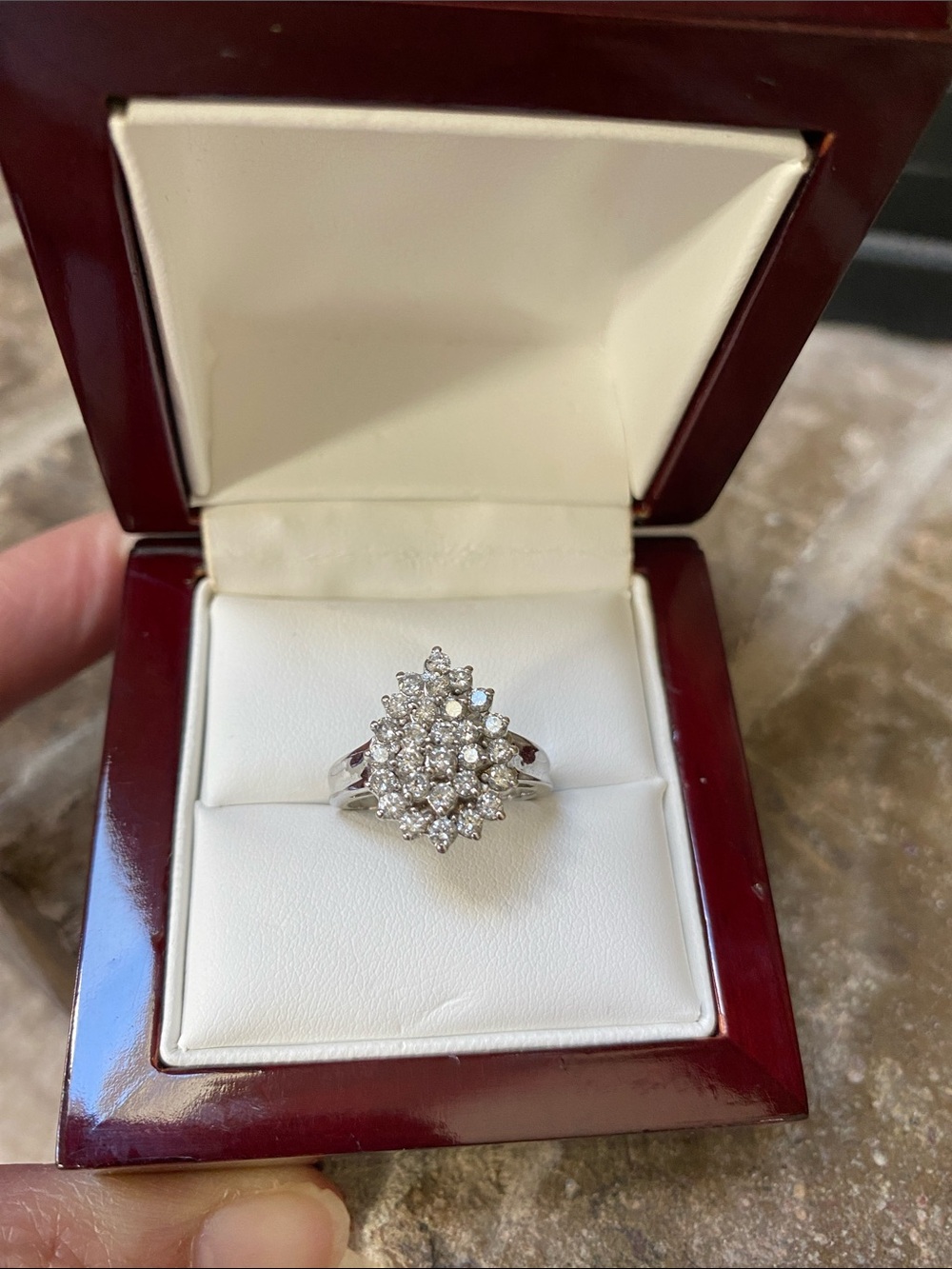 GENUINE Natural Diamonds Cluster Ring GENUINE 14KT GOLD